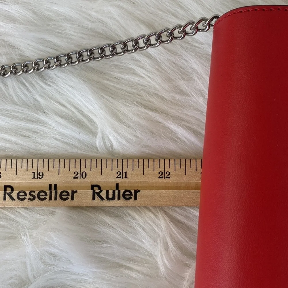 BCBG Red Mini Purse Chain Strap Handbag - Picture 11 of 14